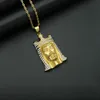 Pendant Necklaces Hip Hop Bling Iced Out Gold Color Stainless Steel Crown JESUS Pendants For Men Rapper Jewelry GiftPendant