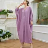 Abbigliamento etnico Abaya Dubai Caftano Turchia Arabo Musulmano Maxi Abito Manica A Pipistrello Veste Femme Islam Africano Lungo Per Le Donne 2023 Ramadan Eid