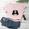 Koszulka damska Cotton Women T Shirt Kissd Penguin Printed Tshirt Ladies Koszulka z krótkim rękawem Kobiety żeńskie topy ubrania Camisetas Mjer J230215