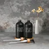 Wholesale Bath Tools 500ml Empty Glass Bottles of Liquid Soap Shampoo Black and White Large Capacity Hotel Refillable Bottle