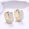 Hoop Earrings Women Earring Clasps Flower Pattern Openwork Small Zirconia Hoops Fashion Hypoallergenic SNO88