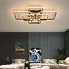 Plafonniers Lampe circulaire pour salon salle à manger cuisine lustres LED noirs modernes avec télécommande luminaires de chambre à coucher