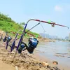 Accesorios de pesca Caña telescópica automática 63 cm de alta calidad con juego de carretes Sea River Pool Fish Pole Holders Stand Hardware de acero inoxidable 230214