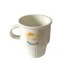 Cups Saucers Tingke Koreanische Ins handgefertigt niedliche Bärenmuster Keramikpaar Creative Eierschale Stapelte Tasse moderne einfache Home Tasse Kaffeetasse J230215