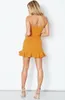 Casual Dresses Summer Street Sex Women's Wear Yellow Orange Sling Tight Lotus Leaf Short Mini Dress