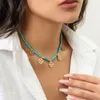 custom jewelry circle pendant necklace fashion jewelry crystal pendan jewelry necklaces designer diamond-encrusted collarbone chain short turquoise necklace