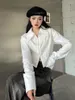 Chemisiers pour femmes Double fermeture éclair Chemisier élégant Femmes Mode coréenne Y2k Esthétique Long Seeve Chemises Femme Harajuku Solid All Match Crop