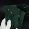 Boîtes à montres Etuis Top slipper Vert Sac à montre Pochette de protection originale Pochette en flanelle Pochettes à montres Vert Sacs de rangement pour boîtier GMT 230215