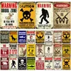 Vintage Zombie Warning Tin Signs Danger Signage Coffee Bar Restaurant Shop Home Wall Decorative Hanging Metal Poster 20cmx30cm Woo