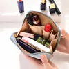 Bolsas de cosméticos 1 Uds. Bolsa de maquillaje de terciopelo con cremallera para mujer, bolsa de viaje grande para maquillaje, bolsa femenina de Color sólido, necesidades