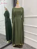 Etnische kleding mode satijn sliky djellaba moslimjurk dubai volledige lengte flare mouw zacht glanzende abaya dubai kalkoen moslim islam gewaad wy921 230214