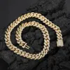 Sieraden Gradueerden Cubaanse ketting ketting 12 mm flip buckle dubbele rij volledige diamant mode gepersonaliseerde herenarmband hiphop met cz luxe kettingen voor mannen