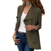 Damen Trenchcoats Herbst Winter Europäische und amerikanische Damen reine Farbe Langarm kurze Windjacke lässige Strickjacke Jacke 230215