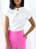 Chemisiers pour femmes 2023 chemises de détente femmes solide Simple à manches courtes sweats bouton pull mince dames Streetwear goutte