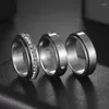 Anéis de casamento Spinner de dedo de cristal de 6mm de 6 mm para mulheres 2023 Sressão de titânio aço de aço rotativo Pierscionki damskie