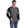 Hommes t-shirts mode hommes chemise col rond manches raglan couleur correspondant confortable haut à manches longues pull 2023 printemps