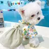 Dog Apparel Pet Clothes Winter Autumn Dress Princess Puppy Bow Lace Collar Floral Skirt Warm Tutu Coat For Small Dogs