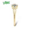 Med sidogenor Vistoso 14k 585 Yellow Gold Ring for Women Diamond Sky Blue Topaz Rings Gold 585 Real Original Jubileum Fine Jewelry 230215