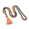 Hänge halsband autentiska äkta rudraksha mala 5 ansiktet panchamukhi 108 pärlor japamala prydnad rosenkrans japa halsband puja bön