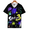 القمصان t thirts 2023 Splatoon 3 بيسبول تي شيرت 3D طباعة النساء/الرجال قصيرة الأكمام tshirt harajuku