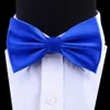 Gravatas borboleta RBOCOTT Mens Bow Tie Set Sólido Double Dobre Bow Ties Impermeável Liso Azul Bowtie Hanky Abotoaduras Caixa de Presente para Homens Presente de Casamento 230215