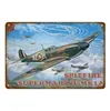 Américain classique avion combattant métal étain signes avion avion autocollant mural Vintage art peinture affiche bar salle décor à la maison combattant affiche décor taille 30X20 CM w01