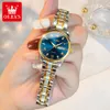 Zegarek na ręce w złotym zegarek dla kobiet mężczyzn kwarcowy zegarek podwójny kalendarz Wodoodporne damskie zegarki dla miłośników prezent na lub jej 230215