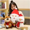 Stuffed Plush Animals 2022 Wholesale 23Cm Christmas Doll Soft Animal Plushs Dolls Gifts For Kids Birthday Gift Drop Delivery Toys Dhprp