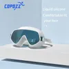 Goggles Professionele Zwembril Groot Frame Anti-condens Anti-UV Zwembril Zachte Siliconen Waterdichte Zwembril voor Heren Dames 230215