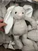 Novo dia de páscoa de 30cm de sublimação de 30cm Bunny Plush Long Ears Bunnies com pontos rosa cinza azul branco bonecas de coelho