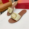 Zomer Designer Sandalen Dames Mode Schoenen Stijlvolle Leer Patroon Slides Elegante Vrouwen Platte Hak Sandaal Stylist Schoen Dame Comfortabele Slide 23SS Met doos