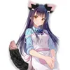 Clip per capelli Barrettes Q0KE Cosplay Furry Animal Oregini della coda a cerchio Set di costumi Lolita Pronno di pelliccia lunga per adulti Fanceli di arredamento per feste