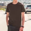 Men's T Shirts Casual Mens T-Shirt Solid Color Loose Fashion Ice Silk Cotton Top Short Sleeve O-Neck Male Plus Size Tee