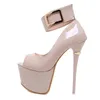 Dress Shoes Sexy Platform Pumps Women High Heels Wedding Woman Peep Toe Thin Stiletto Ankle Strap YMA775