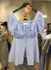 Blusas de mujer, moda de verano para mujer, cuello cuadrado, combina con todo, a cuadros, estilo occidental, camisa informal de manga corta, ropa de mujer