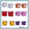 Stud graziosi orecchini per donna Chic luccichio placcato oro fiocco cristallo cubico strass goccia consegna gioielli Dhzwr