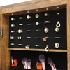 أزياء غرفة نوم أزياء بسيطة تخزين مجوهرات خزانة مع مصابيح LED يمكن تعليقها على الباب أو الجدار bqeariejif
