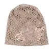 Beanies Beanie/Totenkopfkappen Herbst- und Wintermütze Beanie Lace Floral Bagggy Cancer Cap Turban Lady'S Warm Eavesless Schal Cappello