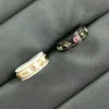 Svartvita keramiska klusterringar. Keramisk dekoration, 18K guldpläterad dekoration Phnice. Noble Luxury Ring Designer för kvinnor. bröllopsfest anillo smycken