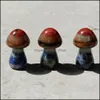 Stone 7 Chakra Rainbow Mushroom Shape Reiki Natural Crystal Polishing Quartz Yoga Energy Bead Healing Decoration 36x22mm Drop Delive DH50G