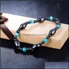 Brins de perles Perlé Élastique Aimant Magnétique Bracelet Perles Noires Thérapie Santé Bijoux Drop Delivery Bracelets Dhqws