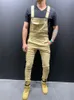 Heren jeans modieuze bretels werk kleding 6 kleuren zakken algehele denim broek klassieke Suspender broekjes