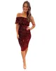 Velvet Sequin Cocktail Dress with Draped One-Shoulder Lady Preteen Teen Girls Pageant Gown Formal Party Wedding Guest Red Capet Runway Prom Homecoming Interview NYE