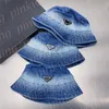 Denim pêcheur chapeau femmes été soleil chapeaux lettre impression voyage seau casquettes mode couleur toile Golf chapeaux