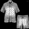 Agasalhos masculinos de verão conjuntos havaianos florais de caju com lapela estampada em 3D camisa/shorts de praia/terno hip hop streetwear casual