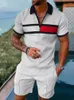 Erkek Trailtsits Yaz Erkekler Yüksek Kaliteli Kısa Kollu Fermuar Polo Gömlek Seti Şortlar Sıradan 2 Parça Kıyafet Trailsuit Street Giyim Marka Giyim