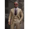 Trois pièces smokings de mariage hommes costumes classique couleur unie costume à revers un bouton beau poches personnalisées multi-scénarios manteau pantalon gilet printemps