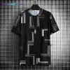 T-shirts T-shirts T-shirts Heren Summer Men Ice T-shirt Korte mouw Print geometrie Athflow losse tops Plus maat 7xl 8xl 9xl geometrie T-shirt Soft mferlier 021523H