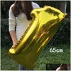 Balloon 32 Inch Helium Air Number Letter Shaped Gold Sier Inflatable Ballons Birthday Decoration Event Party Supplies Drop D Dhypx