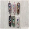 H￤nghalsband Arrowhead Chakra Reiki Healing pendums charms naturliga stenar amet kristallmeditation hexagonal pendum f￶r m￤n wome dhxr1